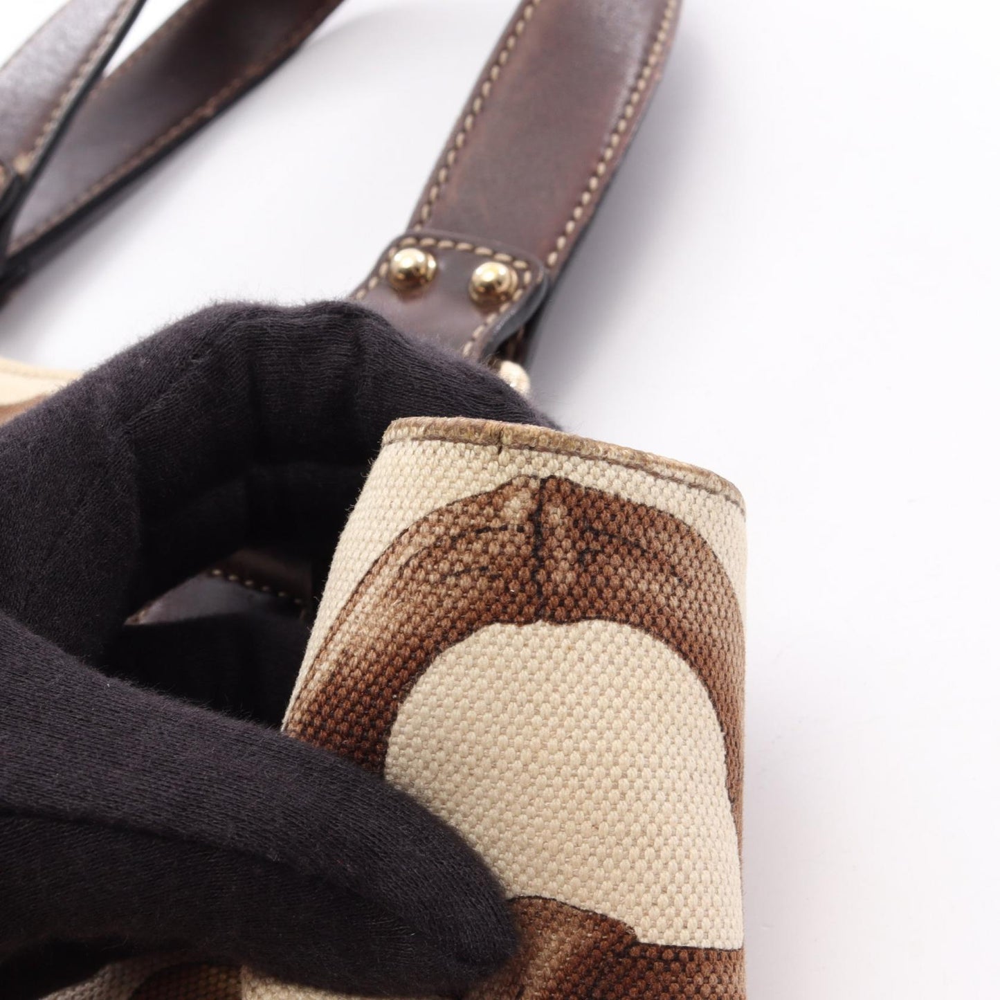 バンブーホースビット ハンドバッグ トートバッグ キャンバス レザー アイボリー マルチカラー グッチ バッグ GUCCI