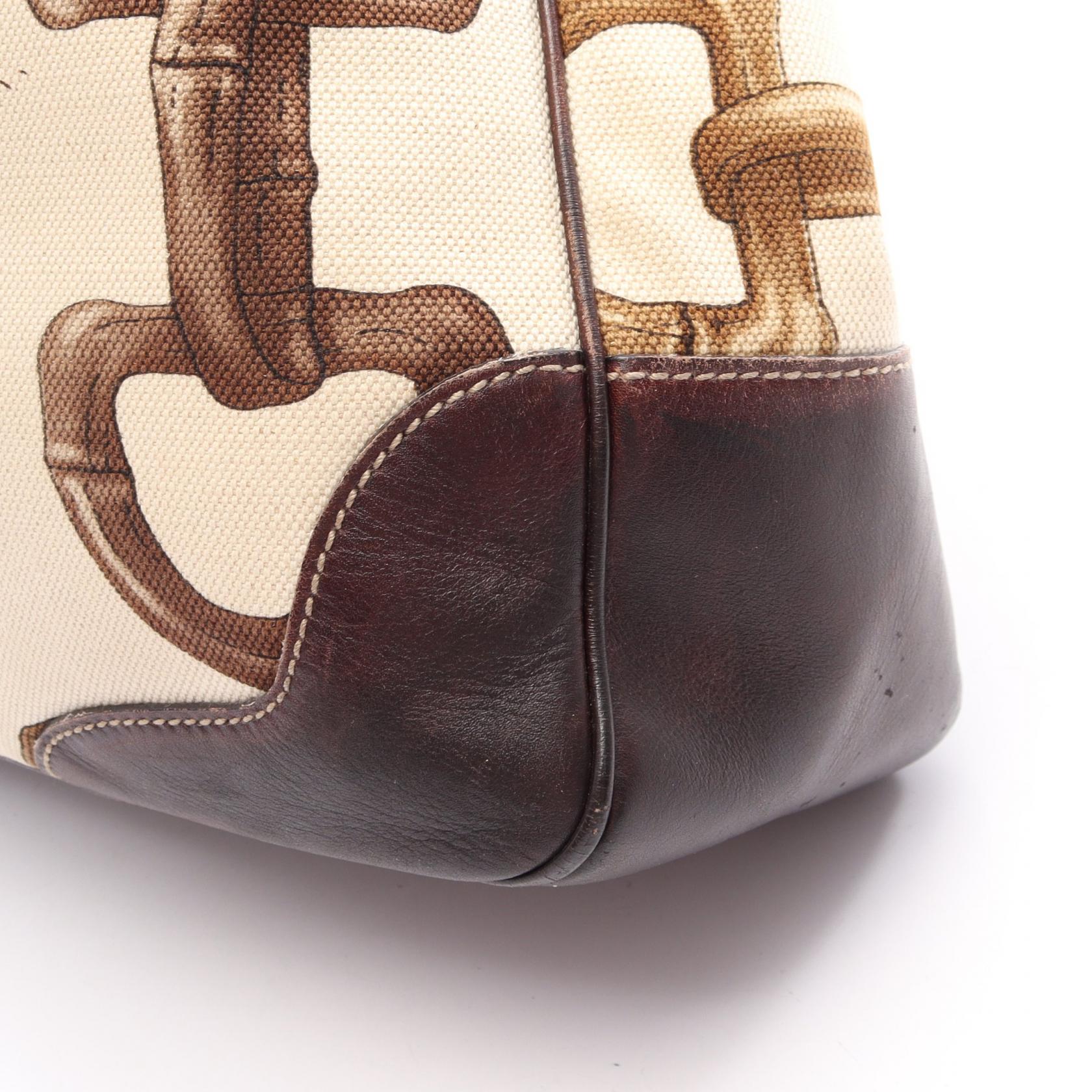 バンブーホースビット ハンドバッグ トートバッグ キャンバス レザー アイボリー マルチカラー グッチ バッグ GUCCI