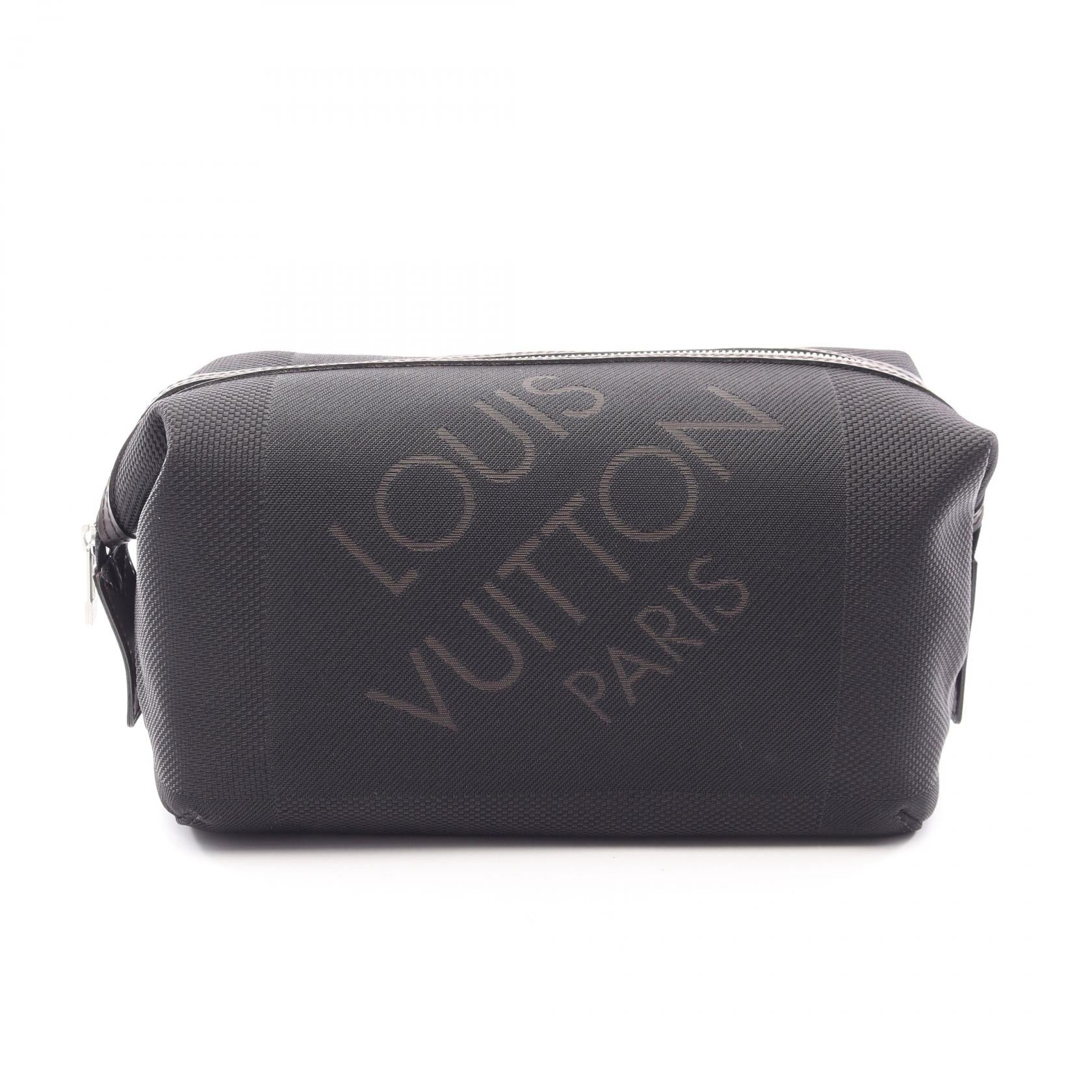 トゥルース アルバトロス ダミエジェアン ノワール ポーチ キャンバス レザー ブラック ルイヴィトン 財布・小物 LOUIS VUITTON