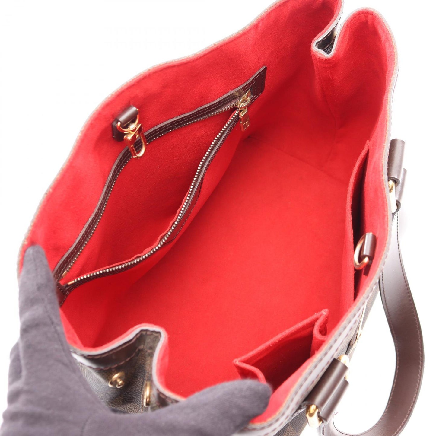 ハムステッドPM ダミエエベヌ ハンドバッグ トートバッグ PVC レザー ブラウン ルイヴィトン バッグ LOUIS VUITTON