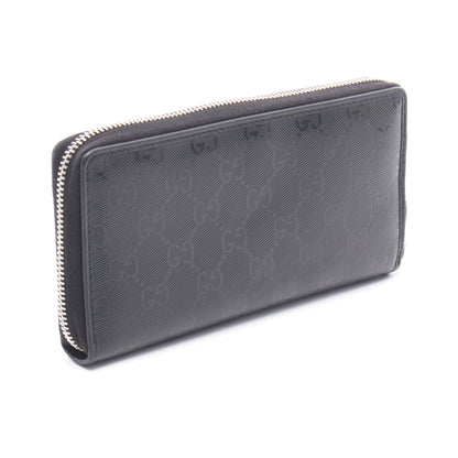 GGインプリメ ラウンドファスナー長財布 コーティングキャンバス レザー ブラック グッチ 財布・小物 GUCCI