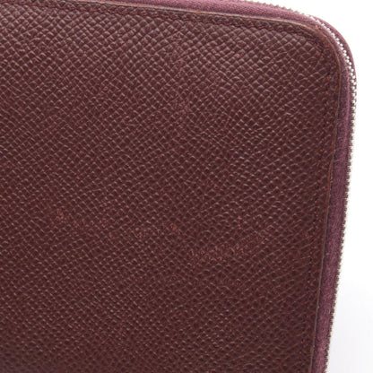 アザップロング シルクイン ルージュアッシュ ラウンドファスナー長財布 ヴォーエプソン ボルドー シルバー金具 A刻印 エルメス 財布・小物 HERMES