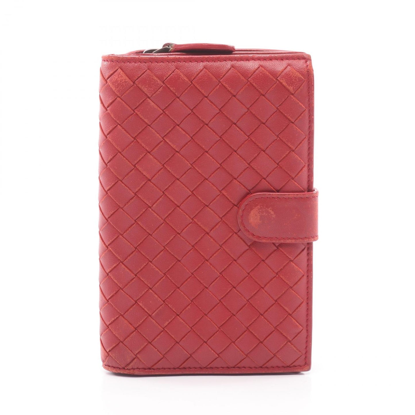 イントレチャート 二つ折り財布 レザー レッド ボッテガヴェネタ 財布・小物 BOTTEGA VENETA
