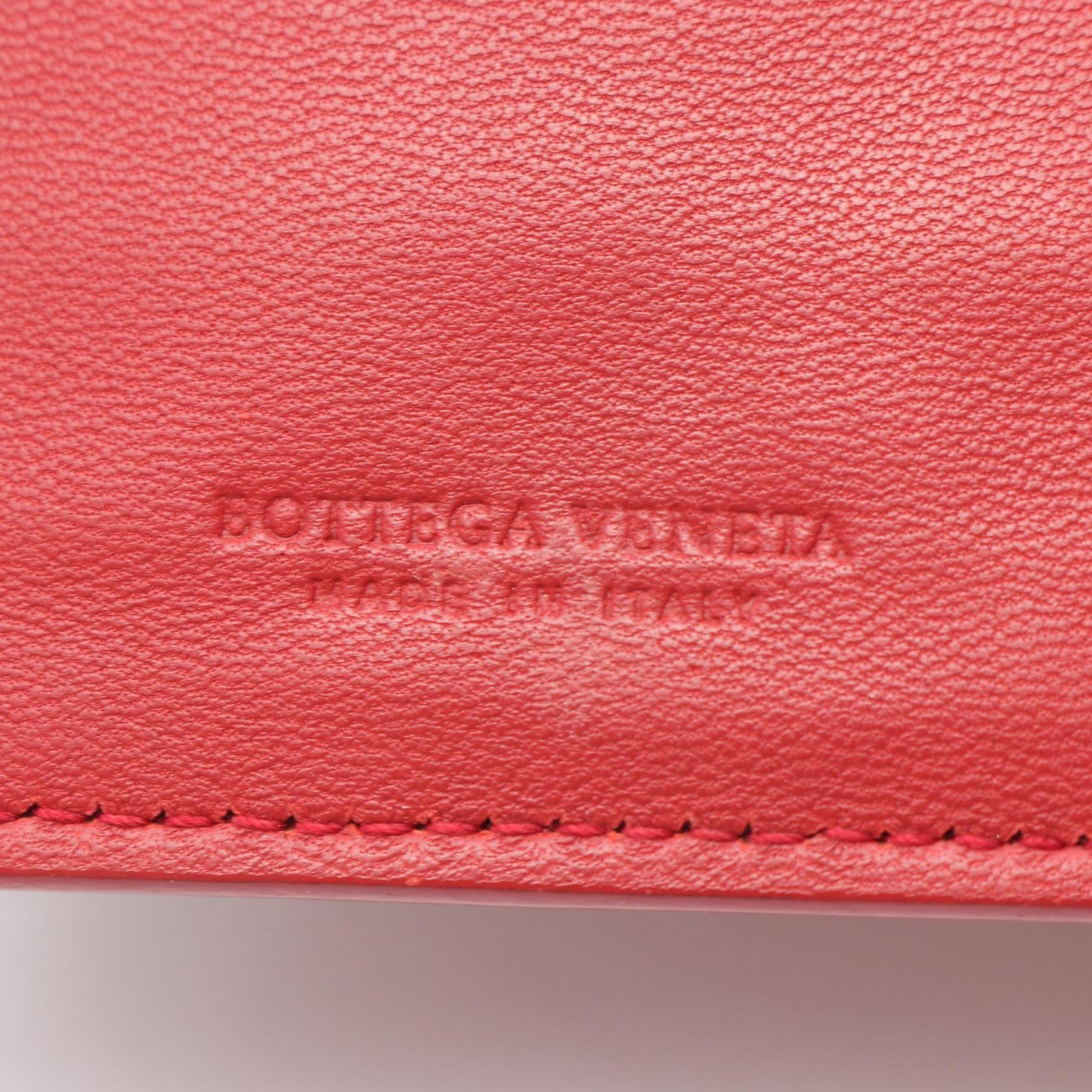 イントレチャート 二つ折り財布 レザー レッド ボッテガヴェネタ 財布・小物 BOTTEGA VENETA