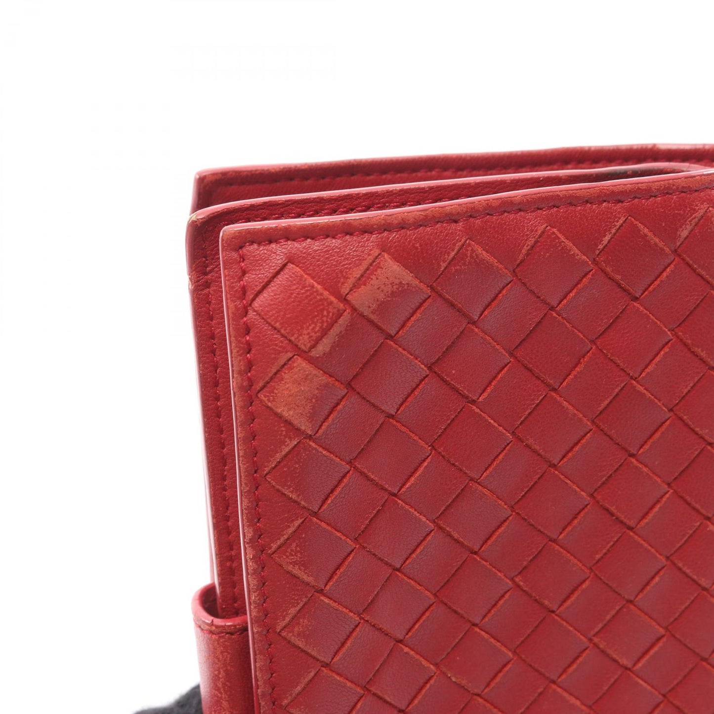イントレチャート 二つ折り財布 レザー レッド ボッテガヴェネタ 財布・小物 BOTTEGA VENETA