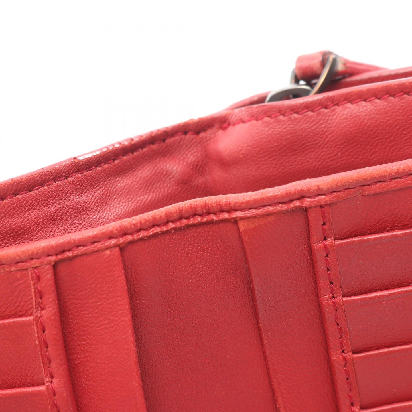 イントレチャート 二つ折り財布 レザー レッド ボッテガヴェネタ 財布・小物 BOTTEGA VENETA
