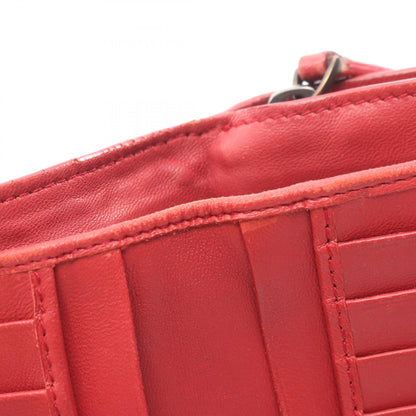 イントレチャート 二つ折り財布 レザー レッド ボッテガヴェネタ 財布・小物 BOTTEGA VENETA