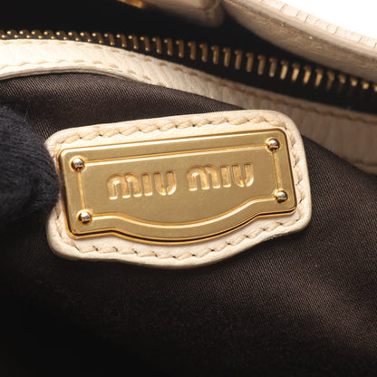 ハンドバッグ トートバッグ レザー アイボリー ミュウミュウ バッグ miu miu