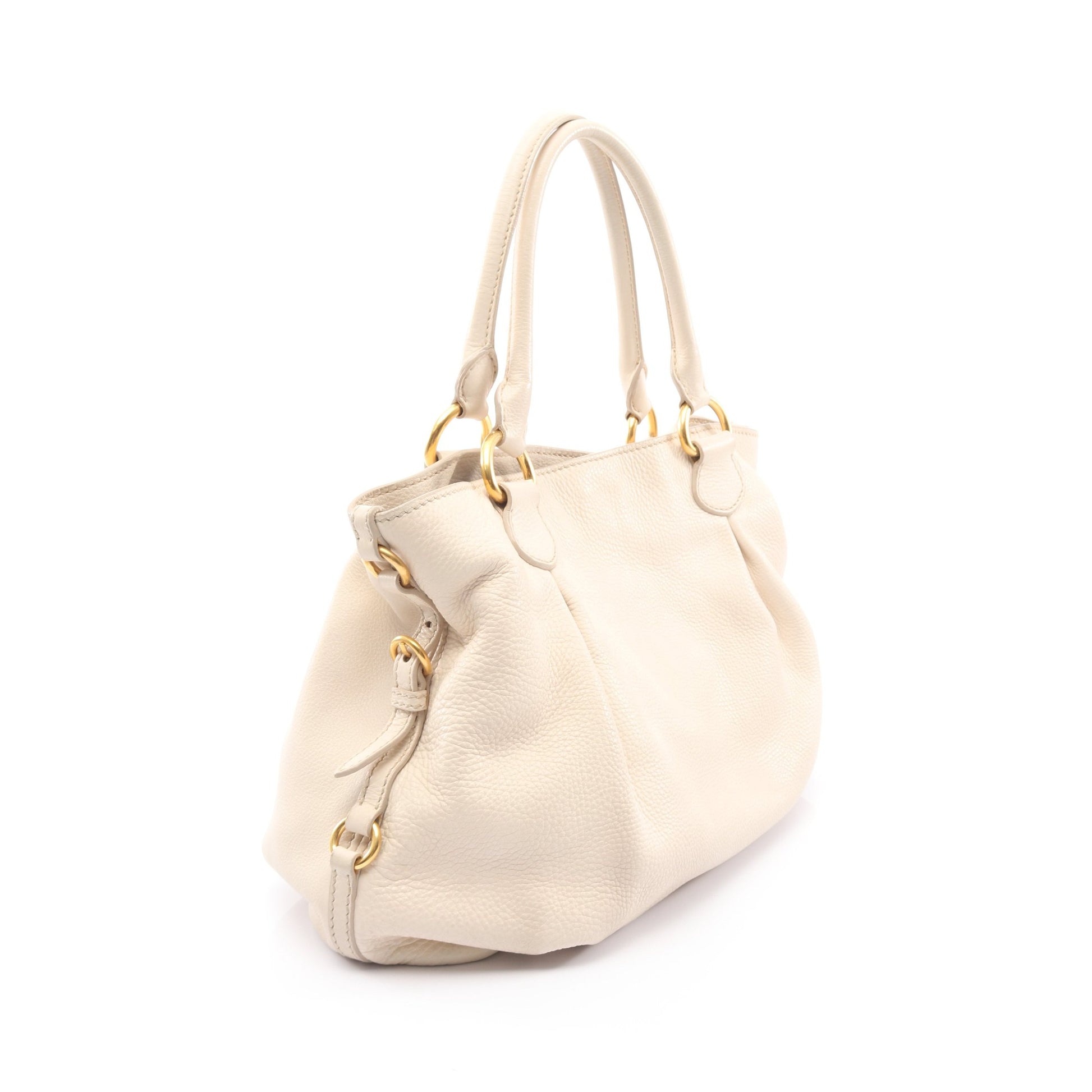 ハンドバッグ トートバッグ レザー アイボリー ミュウミュウ バッグ miu miu