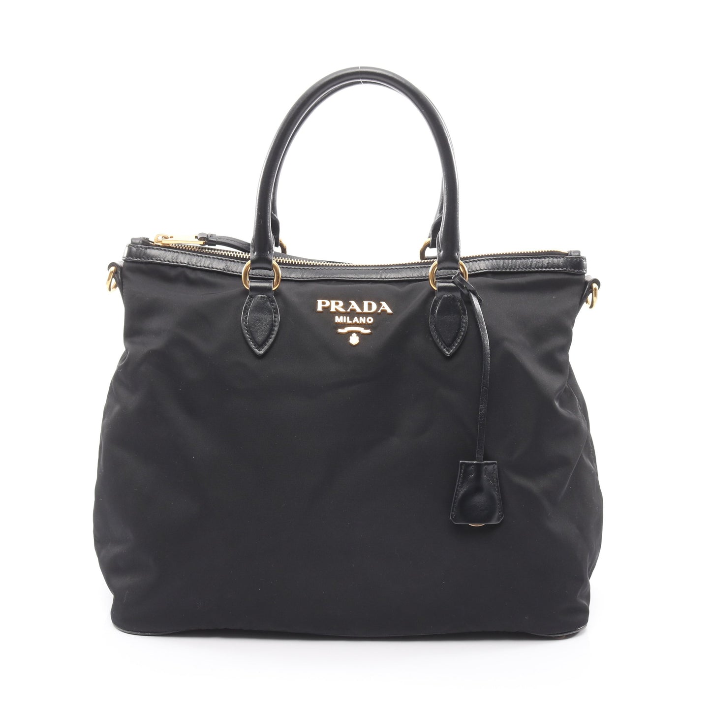 ハンドバッグ ナイロン レザー ブラック プラダ バッグ PRADA