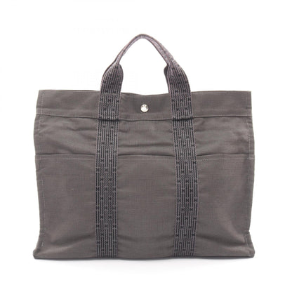 エールラインMM ハンドバッグ トートバッグ ナイロンキャンバス ダークグレー シルバー金具 エルメス バッグ HERMES