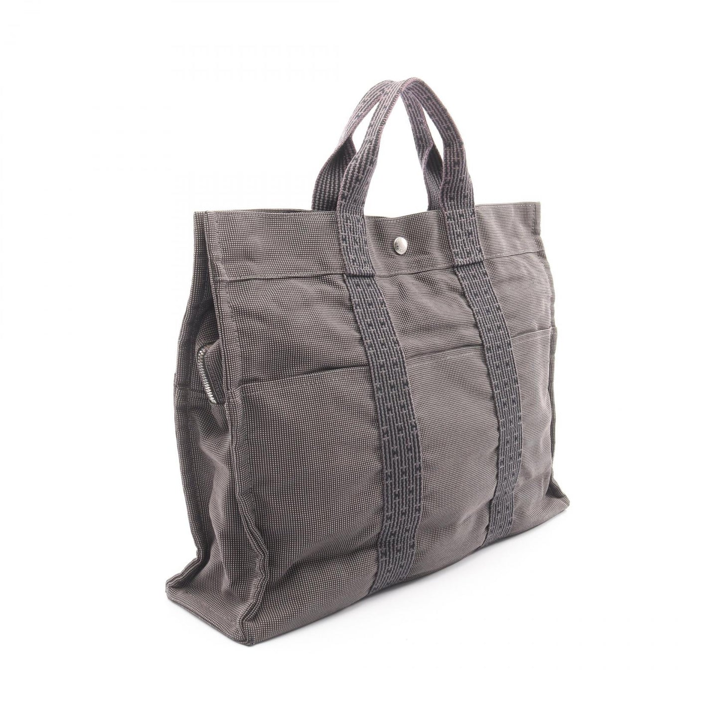 エールラインMM ハンドバッグ トートバッグ ナイロンキャンバス ダークグレー シルバー金具 エルメス バッグ HERMES