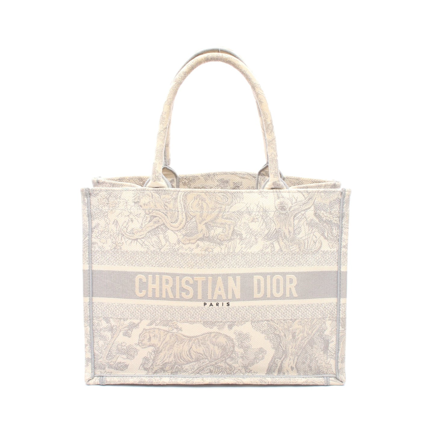 BOOK TOTE ブックトート ミディアム ハンドバッグ トートバッグ キャンバス グレー アイボリー クリスチャンディオール バッグ Christian Dior