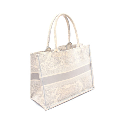 BOOK TOTE ブックトート ミディアム ハンドバッグ トートバッグ キャンバス グレー アイボリー クリスチャンディオール バッグ Christian Dior