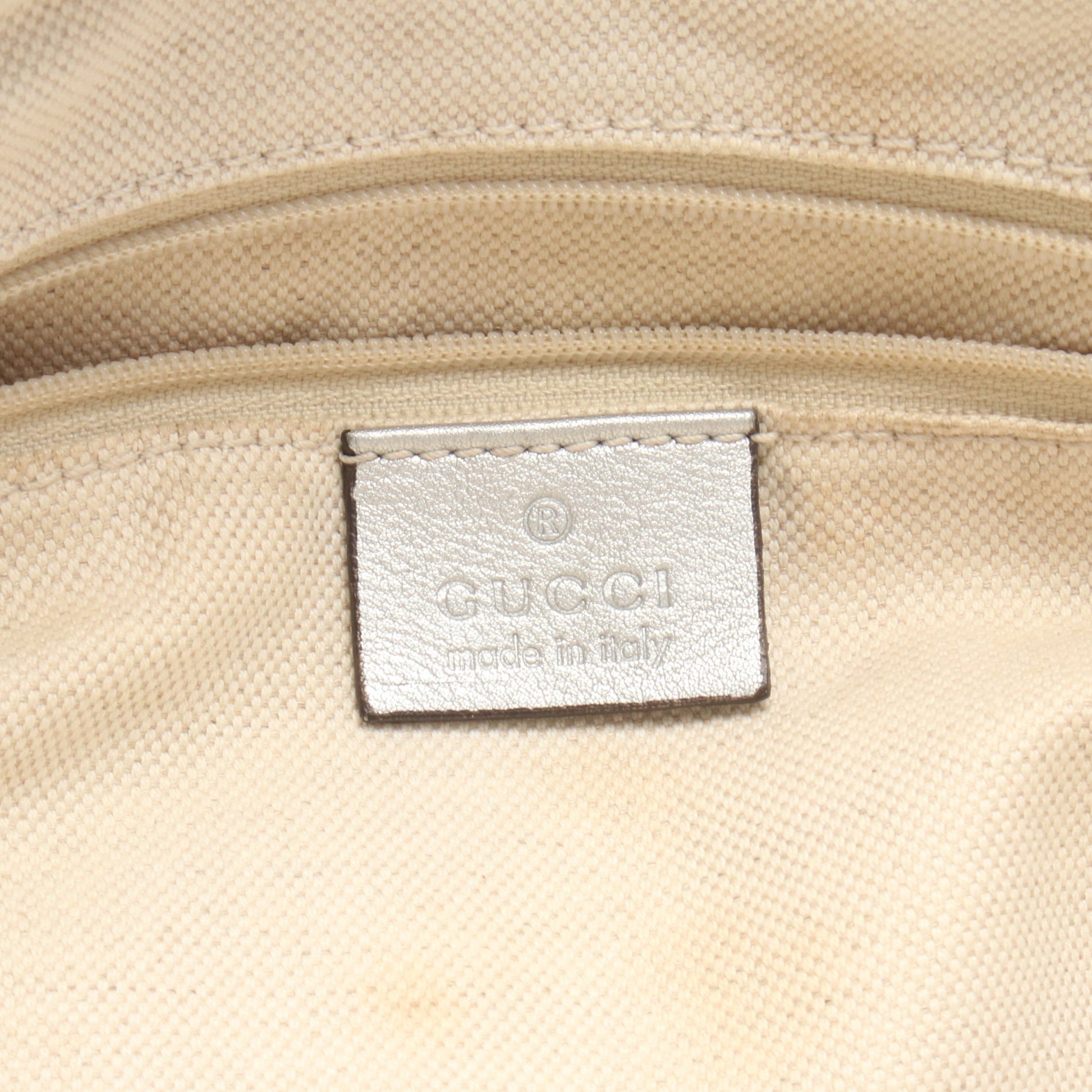 スーキー グッチシマ 2WAY ハンドバッグ レザー シルバー グッチ バッグ GUCCI
