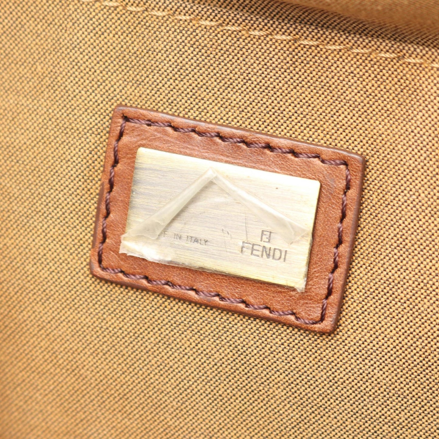 ズッカ ショルダーバッグ キャンバス レザー ブラウン ブラック フェンディ バッグ FENDI