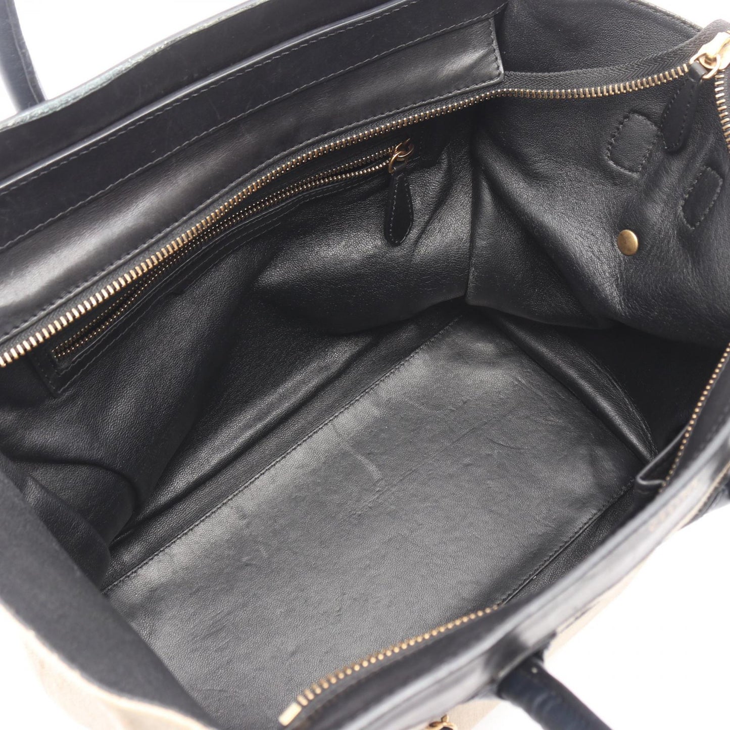 ラゲージ ミニ ショッパー ハンドバッグ キャンバス レザー ベージュ ブラック ネイビー セリーヌ バッグ CELINE