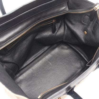 ラゲージ ミニ ショッパー ハンドバッグ キャンバス レザー ベージュ ブラック ネイビー セリーヌ バッグ CELINE