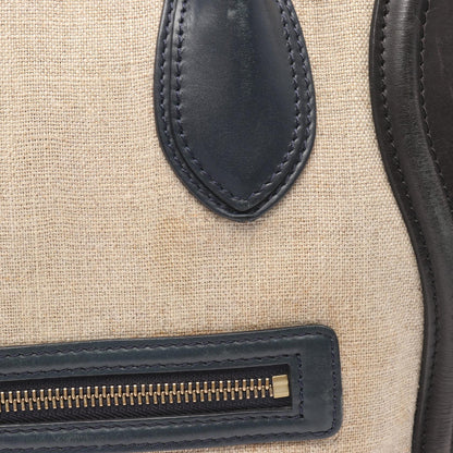 ラゲージ ミニ ショッパー ハンドバッグ キャンバス レザー ベージュ ブラック ネイビー セリーヌ バッグ CELINE