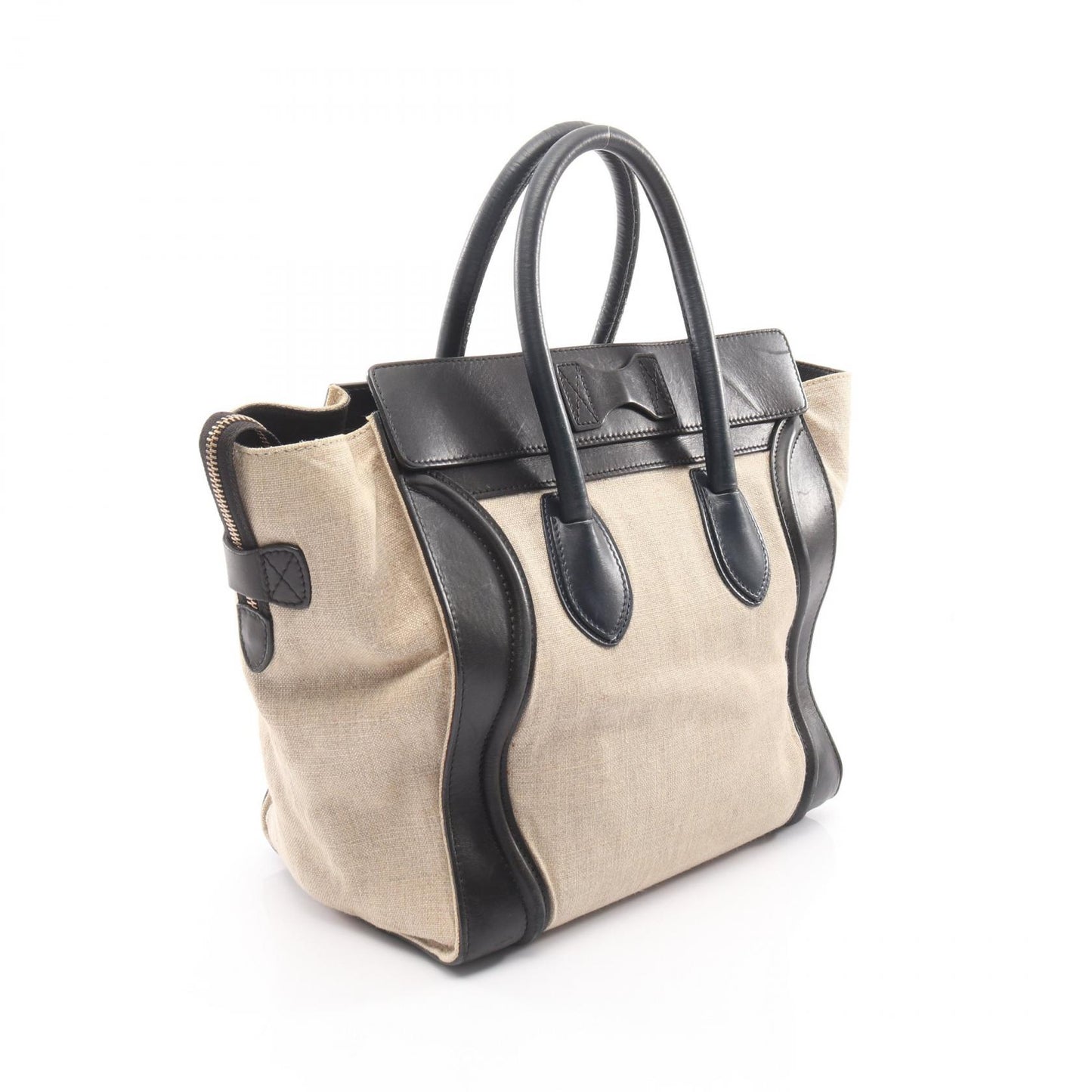 ラゲージ ミニ ショッパー ハンドバッグ キャンバス レザー ベージュ ブラック ネイビー セリーヌ バッグ CELINE