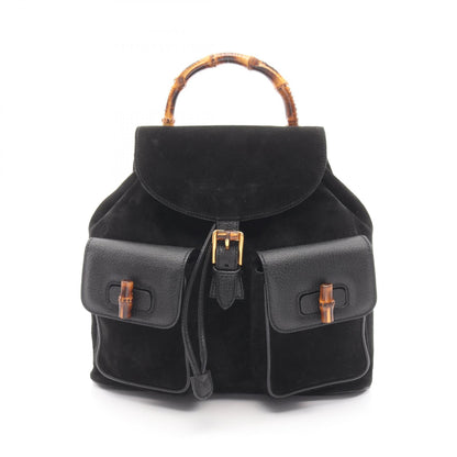 バンブー バックパック リュックサック スエード レザー ブラック グッチ バッグ GUCCI