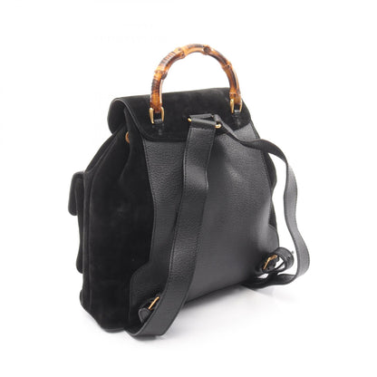 バンブー バックパック リュックサック スエード レザー ブラック グッチ バッグ GUCCI