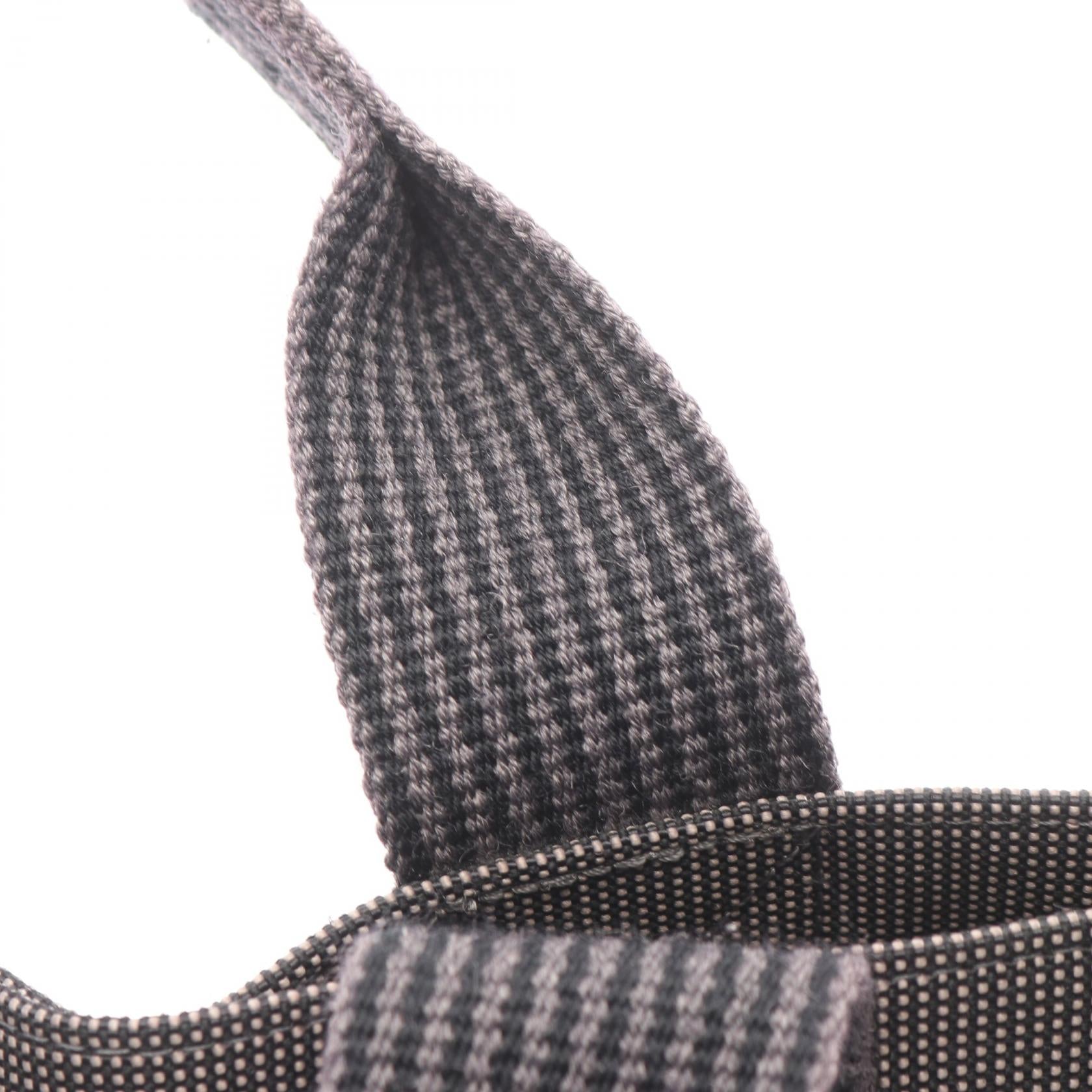 エールラインMM ハンドバッグ トートバッグ ナイロンキャンバス ダークグレー シルバー金具 エルメス バッグ HERMES