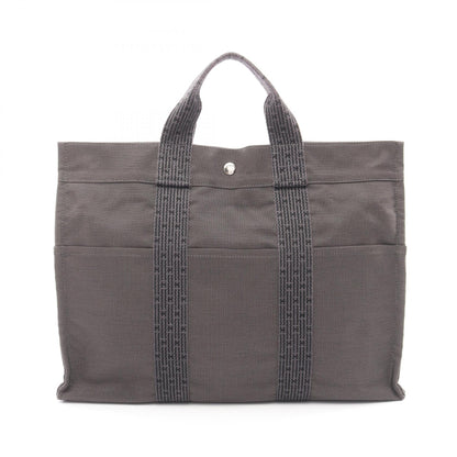 エールラインMM ハンドバッグ トートバッグ ナイロンキャンバス ダークグレー シルバー金具 エルメス バッグ HERMES