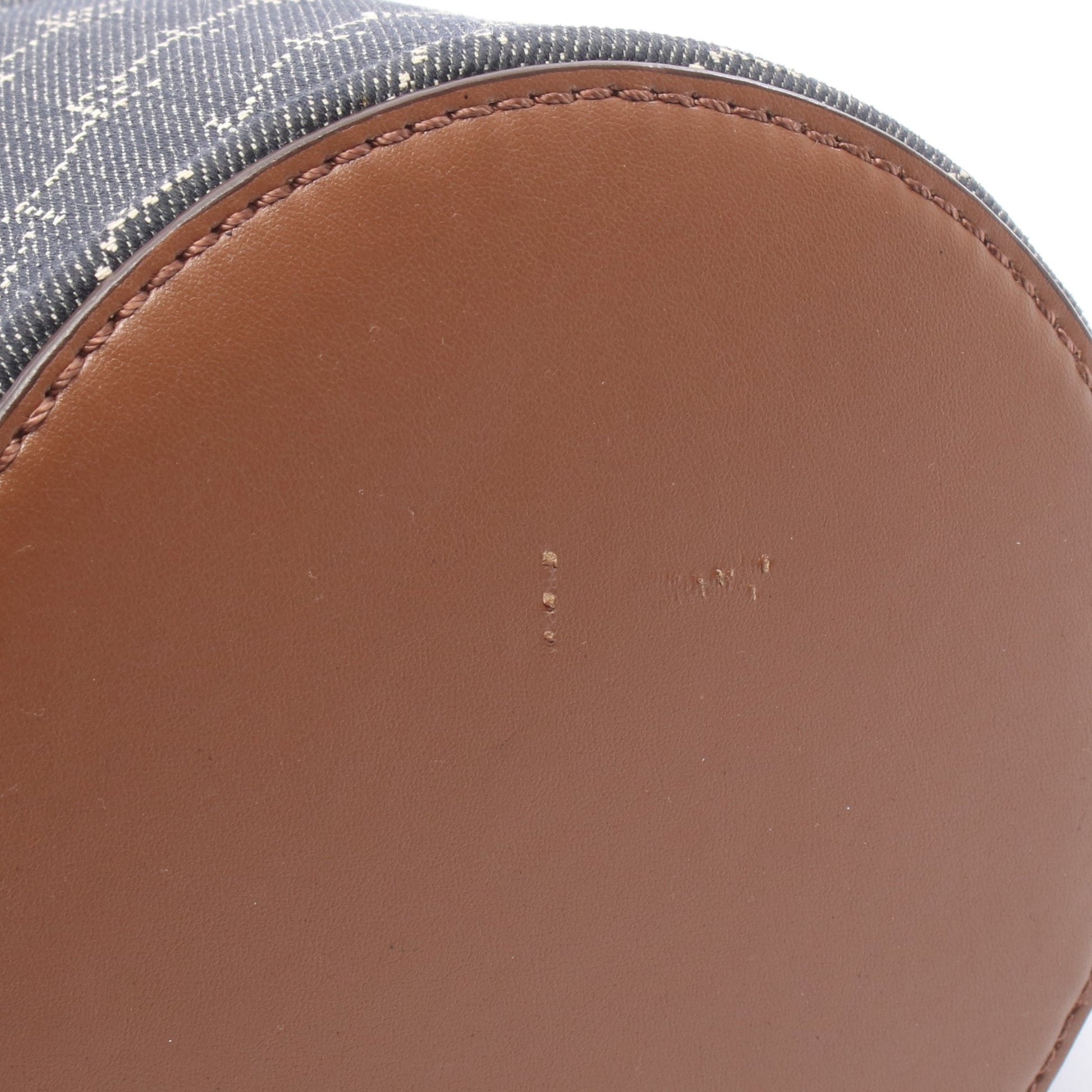 巾着バッグ ショルダーバッグ デニム レザー インディゴブルー ブラウン ステラマッカートニー バッグ Stella McCartney