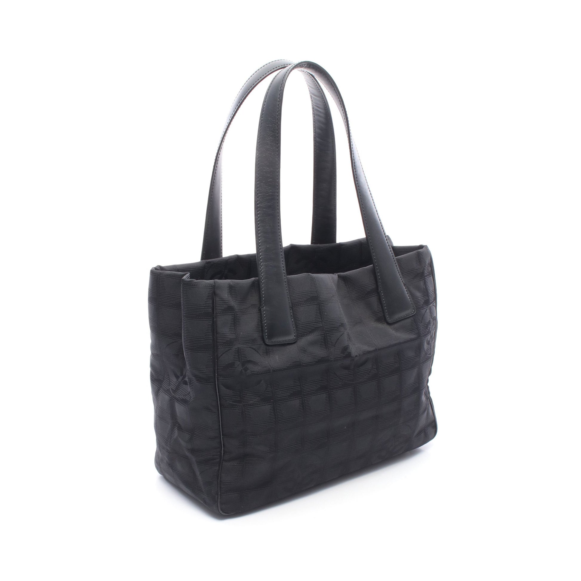 ニュートラベルラインPM ハンドバッグ トートバッグ ナイロンキャンバス レザー ブラック ゴールド金具 シャネル バッグ CHANEL
