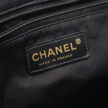 ニュートラベルラインMM ハンドバッグ トートバッグ ナイロンキャンバス レザー ブラック ゴールド金具 シャネル バッグ CHANEL
