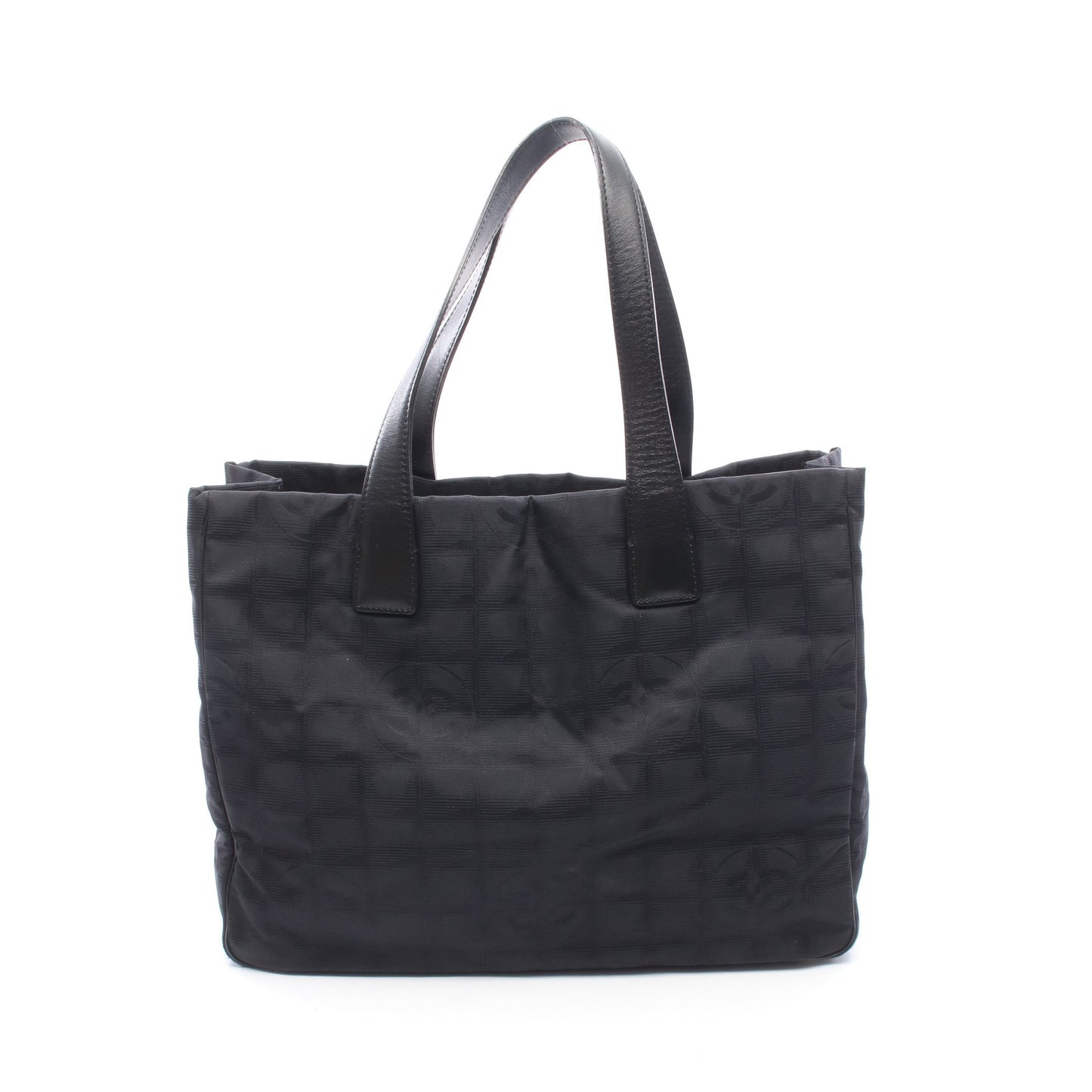 ニュートラベルラインMM ハンドバッグ トートバッグ ナイロンキャンバス レザー ブラック ゴールド金具 シャネル バッグ CHANEL