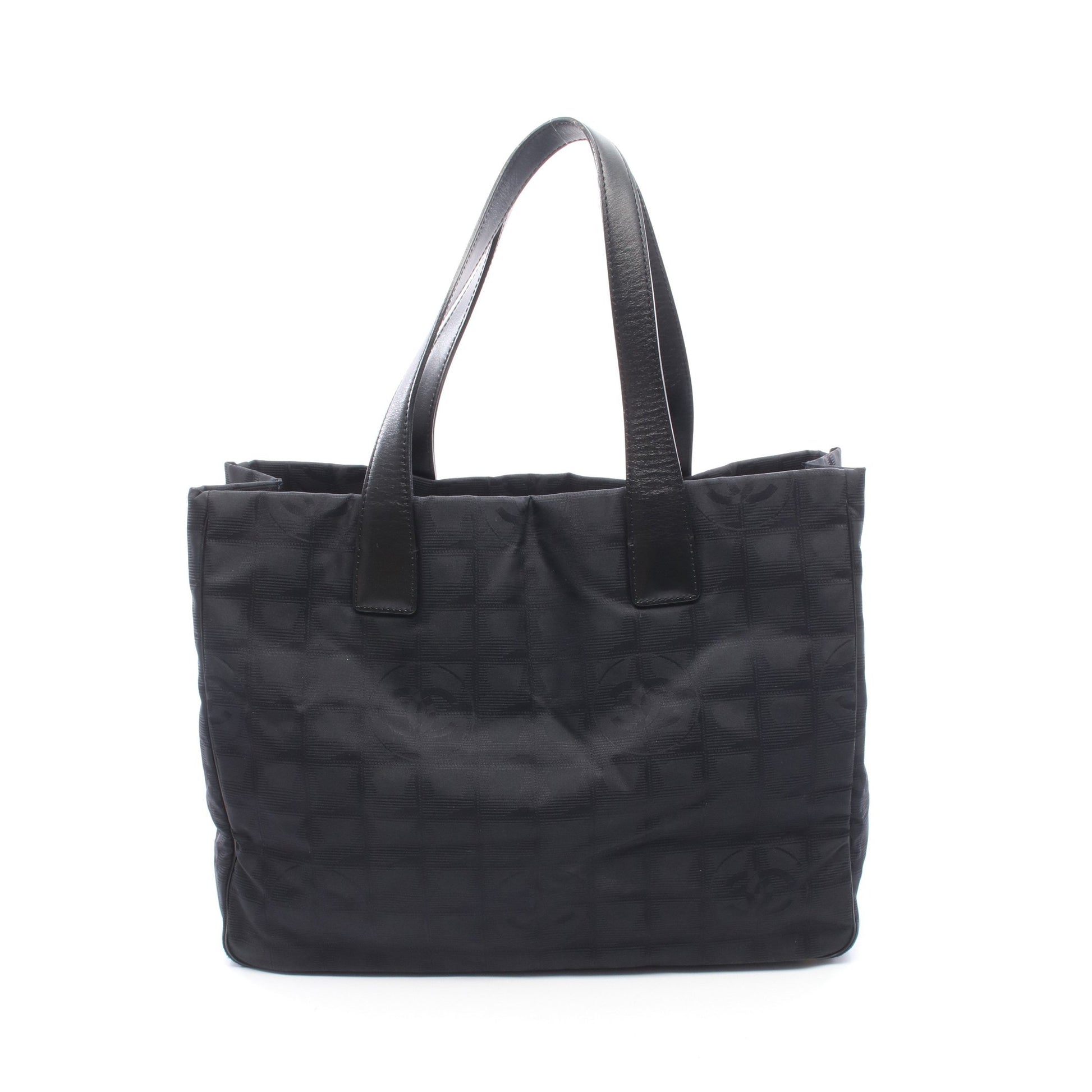 ニュートラベルラインMM ハンドバッグ トートバッグ ナイロンキャンバス レザー ブラック ゴールド金具 シャネル バッグ CHANEL