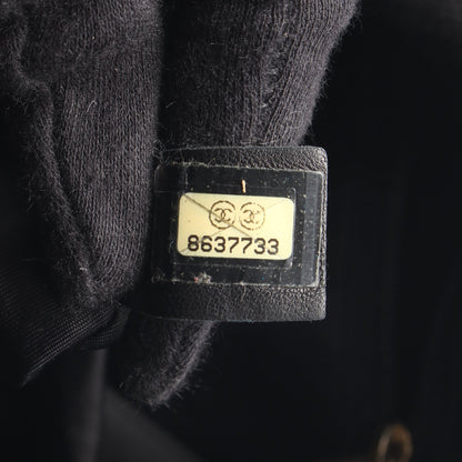 ニュートラベルラインMM ハンドバッグ トートバッグ ナイロンキャンバス レザー ブラック ゴールド金具 シャネル バッグ CHANEL