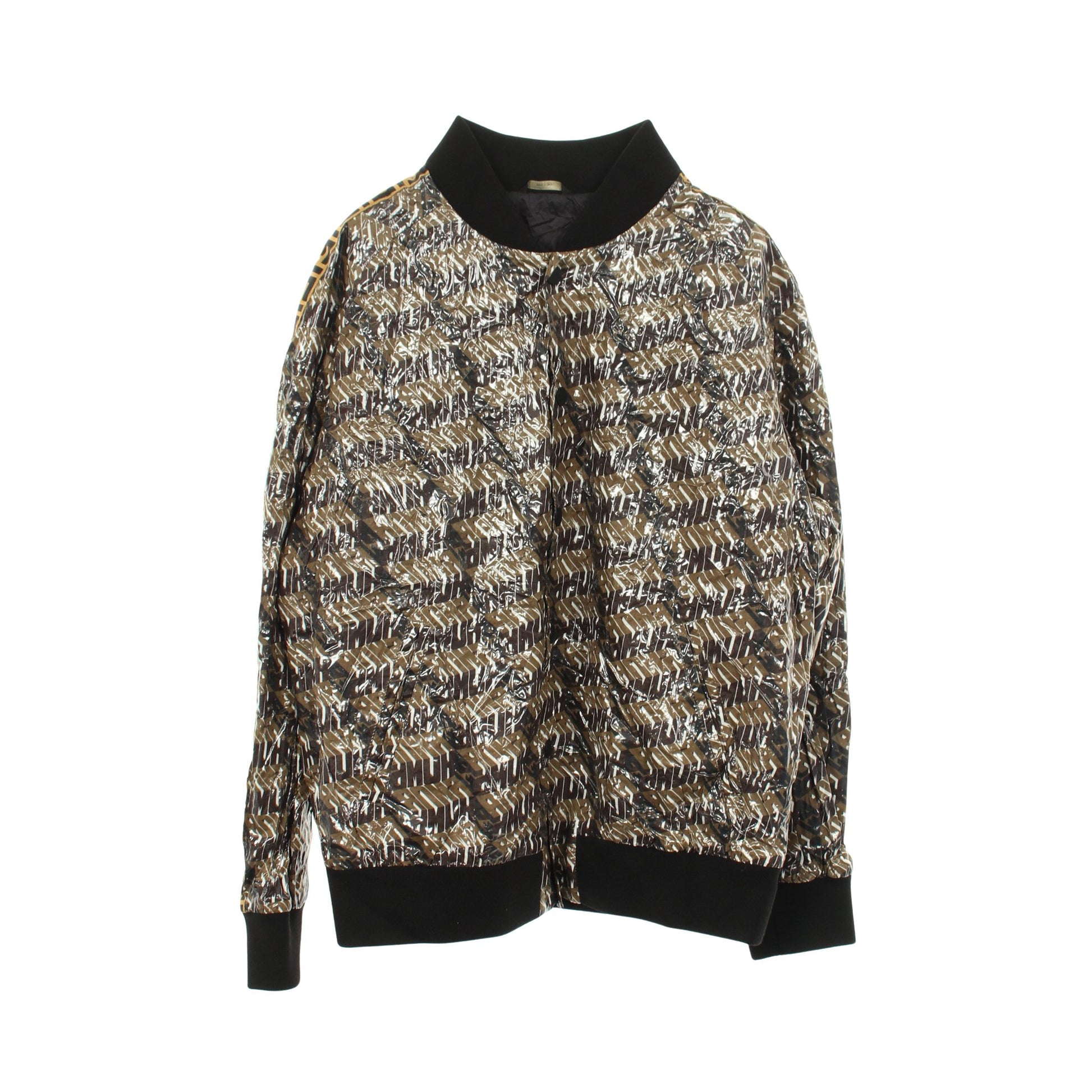 総柄 コーティング ブルゾン レーヨン ブラウン フェンディ アウター FENDI