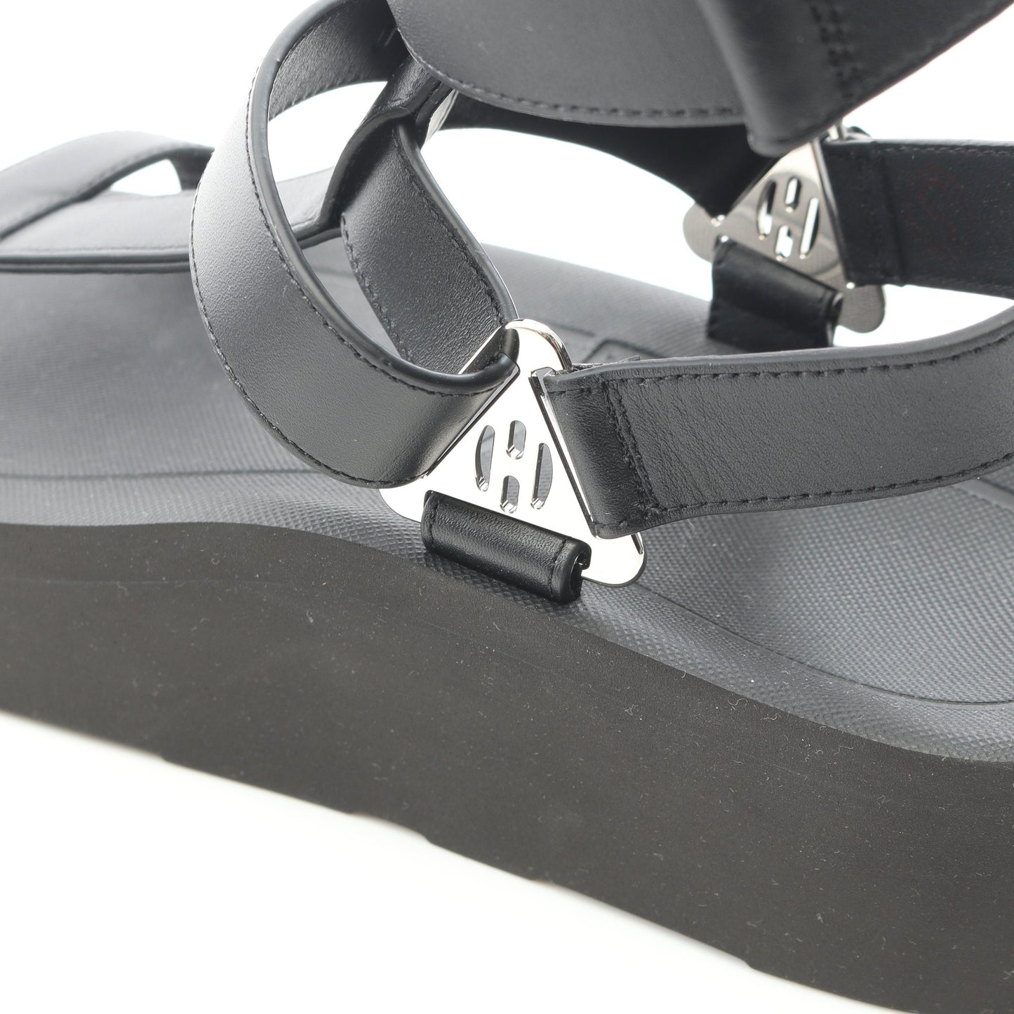 エニド Hディアマンバックル サンダル レザー ブラック エルメス シューズ HERMES