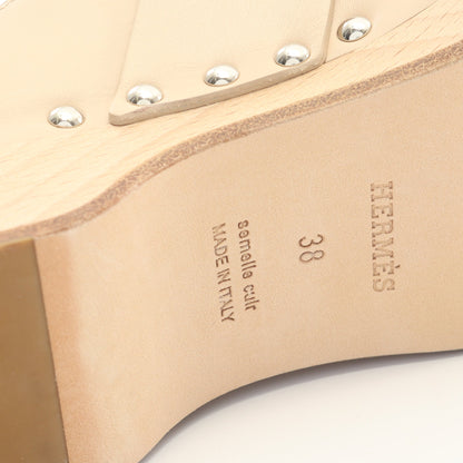 カリャ サボ ミュール サンダル レザー ライトベージュ エルメス シューズ HERMES