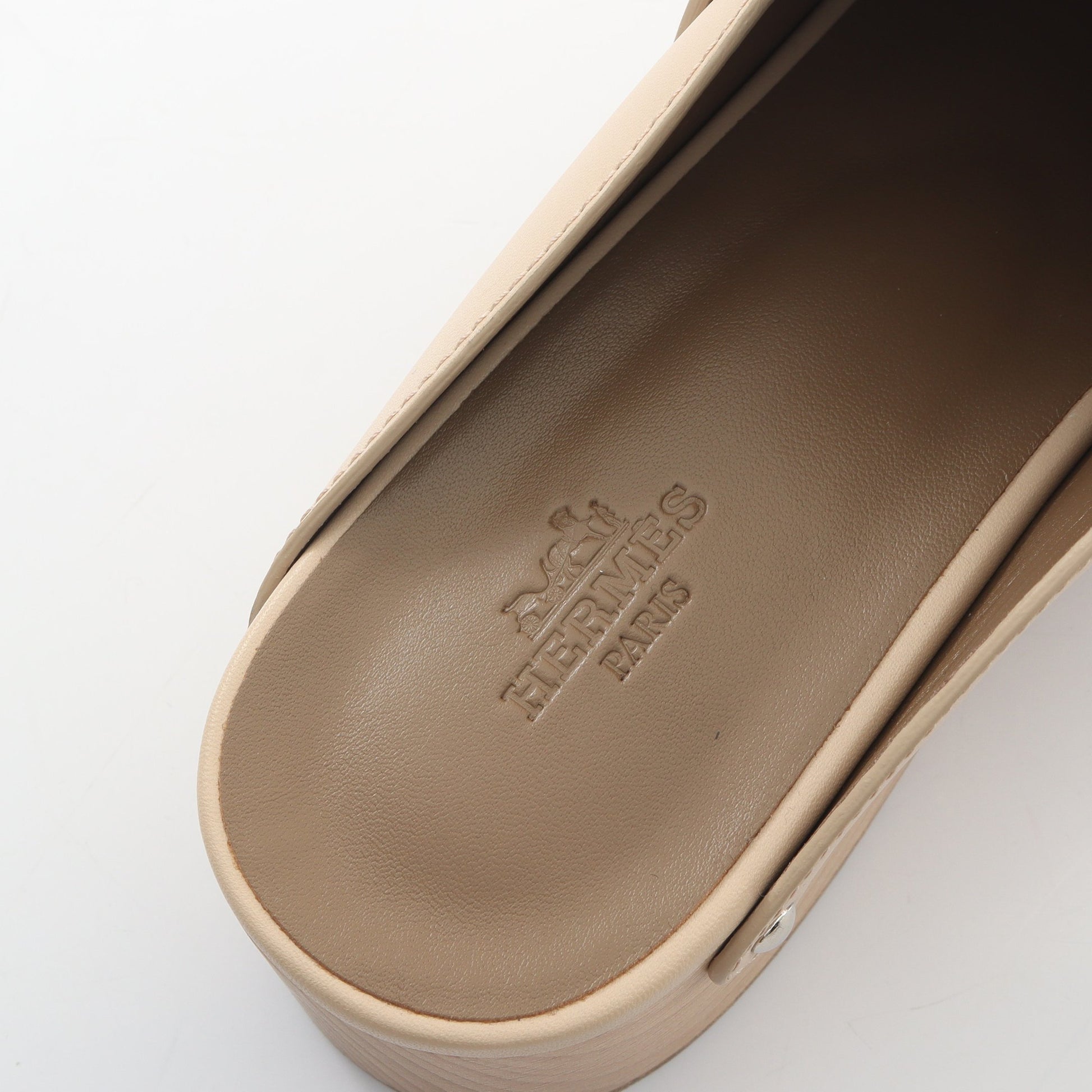 カリャ サボ ミュール サンダル レザー ライトベージュ エルメス シューズ HERMES