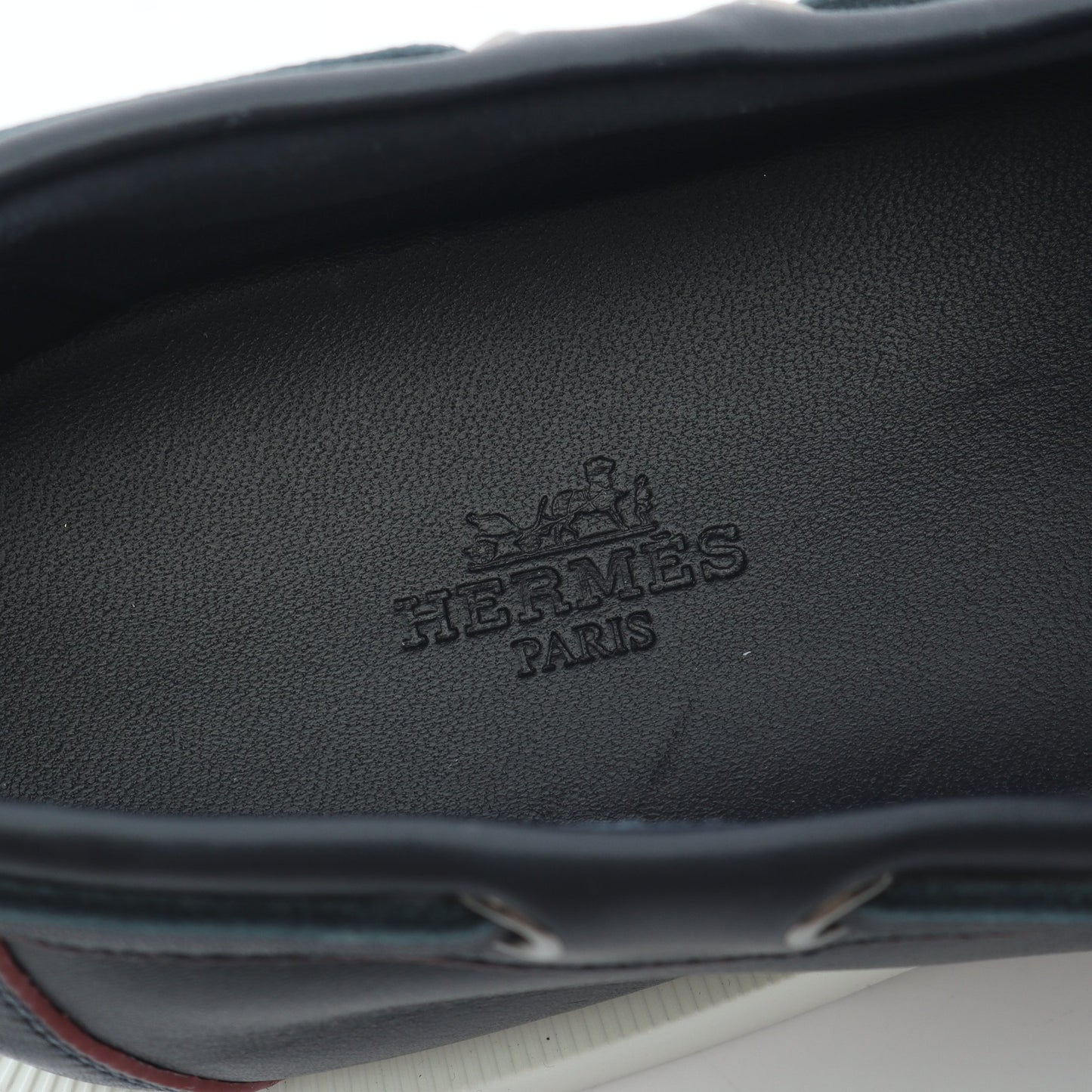 デッキシューズ カジュアルシューズ レザー ネイビー エルメス シューズ HERMES