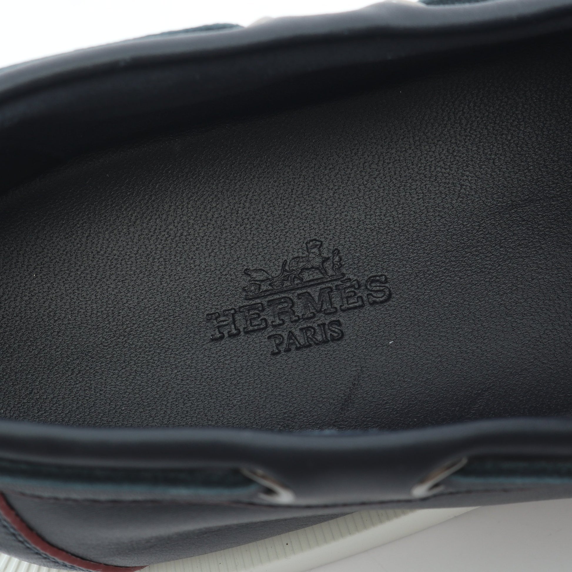 デッキシューズ カジュアルシューズ レザー ネイビー エルメス シューズ HERMES