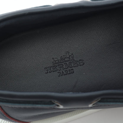 デッキシューズ カジュアルシューズ レザー ネイビー エルメス シューズ HERMES