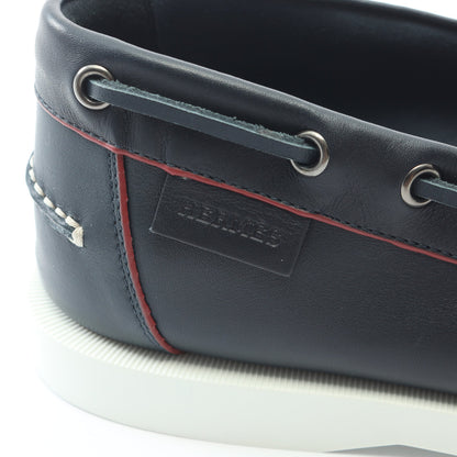 デッキシューズ カジュアルシューズ レザー ネイビー エルメス シューズ HERMES