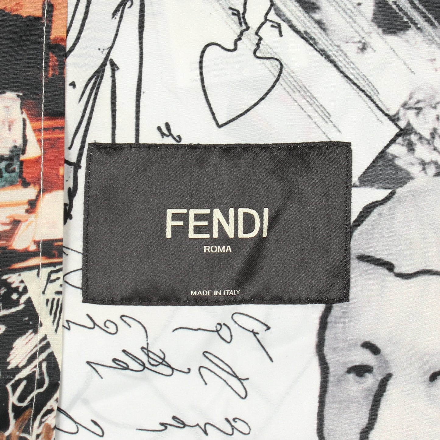 総柄 ジャケット オフホワイト マルチカラー フェンディ アウター FENDI