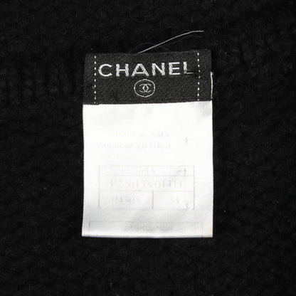 ジップアップ ニット コート カシミヤ ブラック シャネル アウター CHANEL