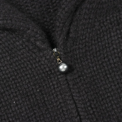 ジップアップ ニット コート カシミヤ ブラック シャネル アウター CHANEL