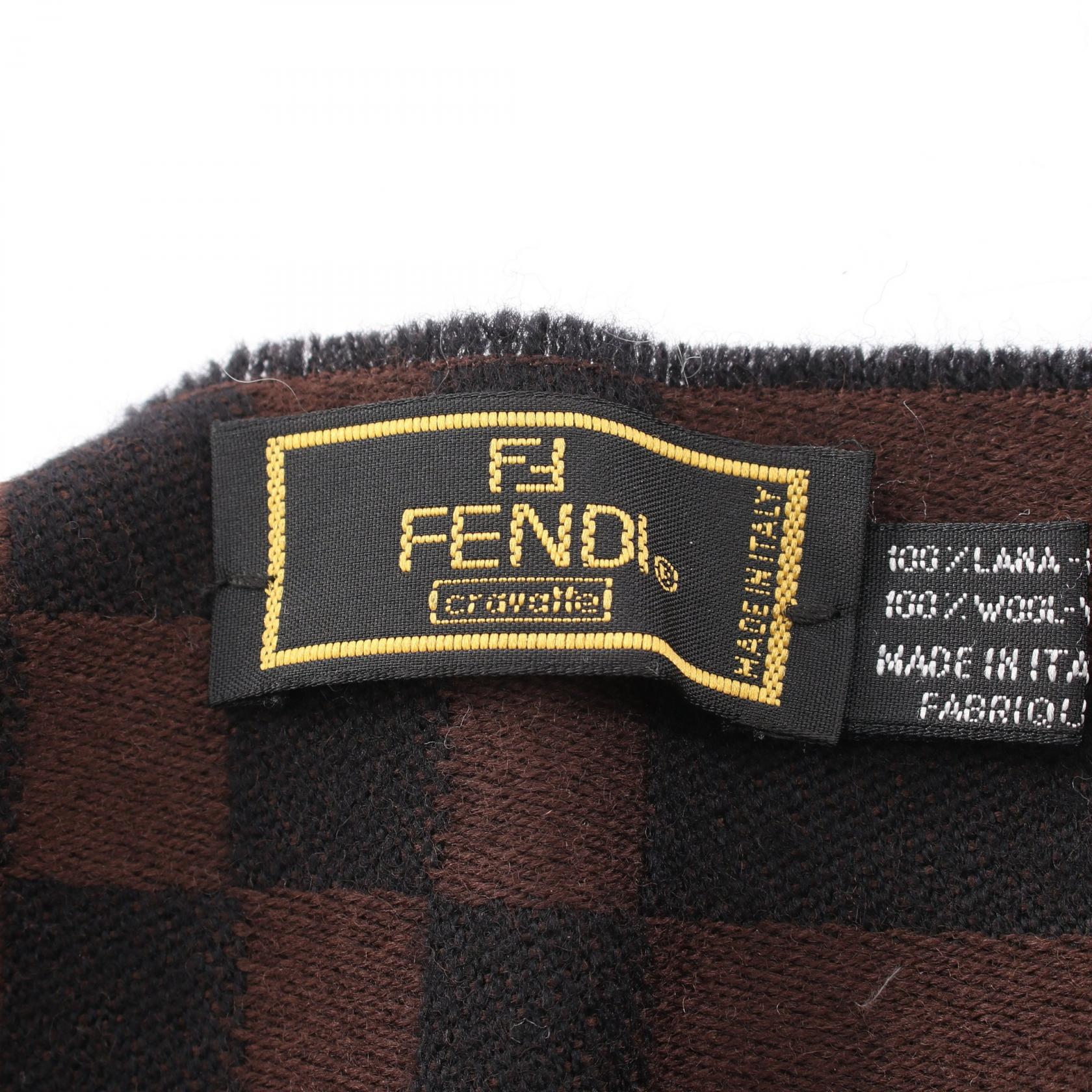 FF柄 マフラー ウール ブラウン ブラック フェンディ 財布・小物 FENDI