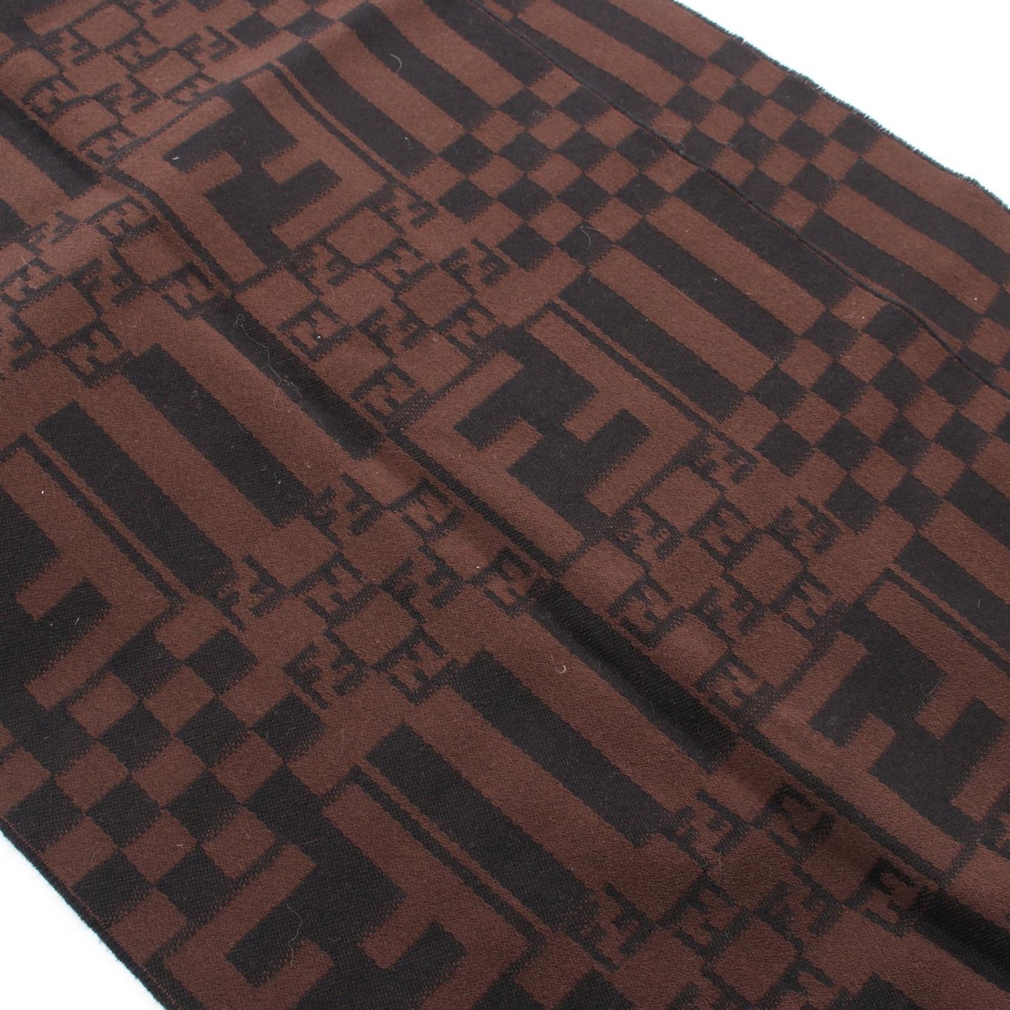 FF柄 マフラー ウール ブラウン ブラック フェンディ 財布・小物 FENDI