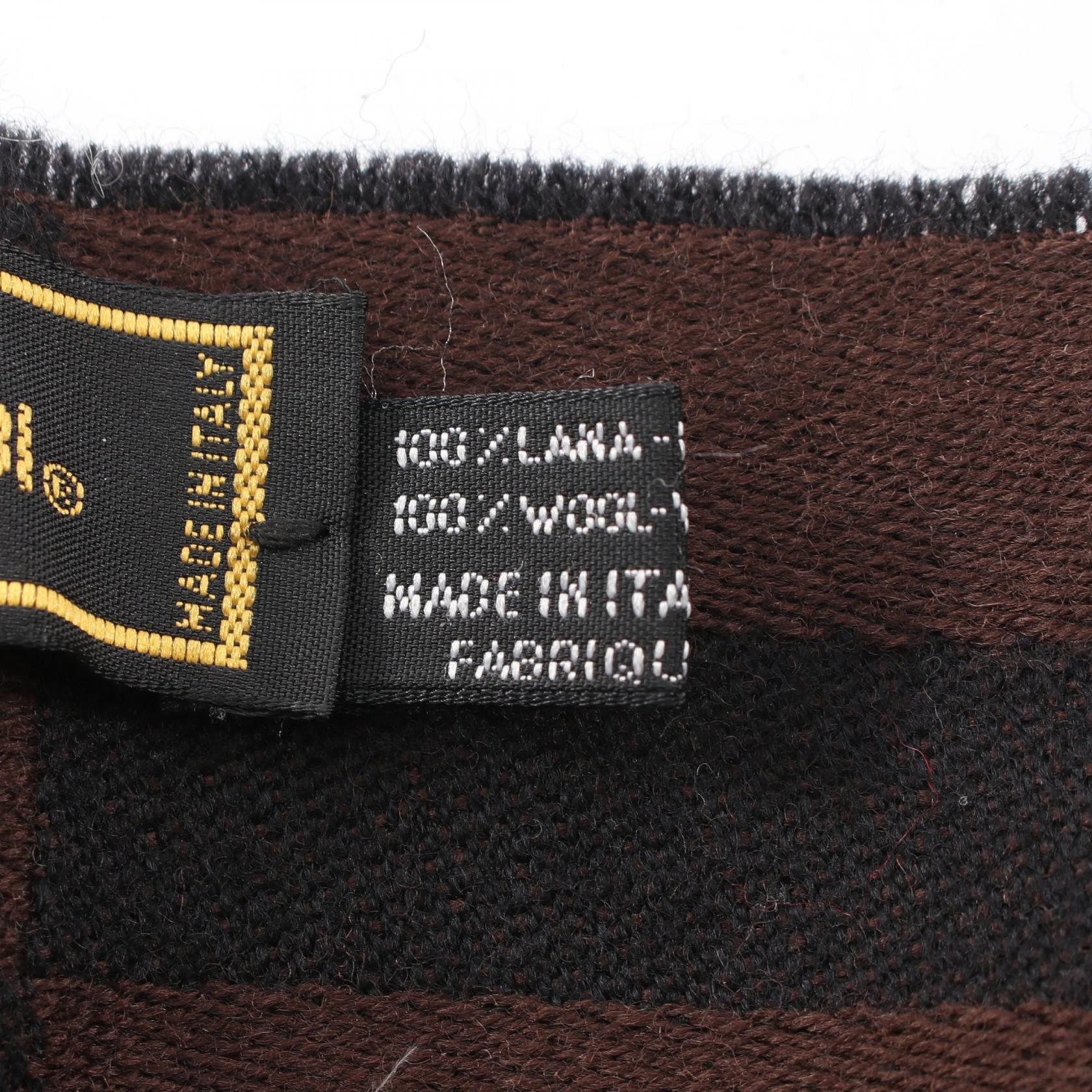FF柄 マフラー ウール ブラウン ブラック フェンディ 財布・小物 FENDI