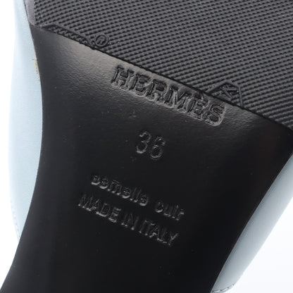 Elia エリア ミュール サンダル レザー ライトブルー エルメス シューズ HERMES