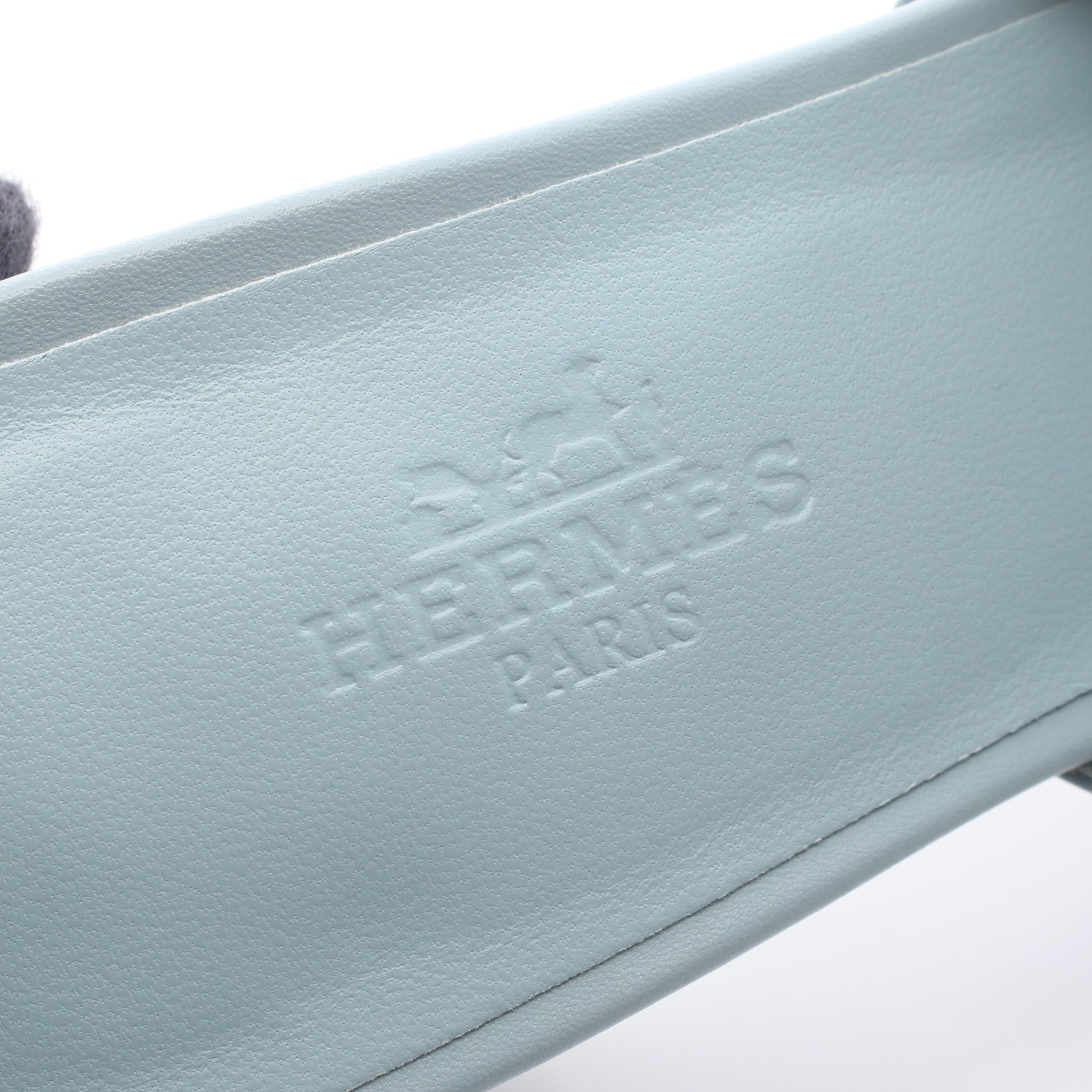Elia エリア ミュール サンダル レザー ライトブルー エルメス シューズ HERMES
